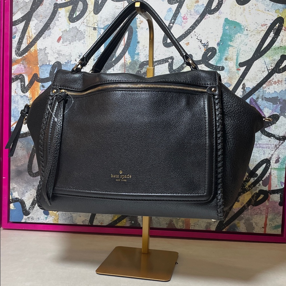 kate spade Ashby Place Abbott Black Leather Satchel with Gold Hardware - Picture 2 of 16